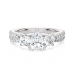 1 1/2 ctw Pear-Shaped Three Stone Lab Grown Diamond Ring