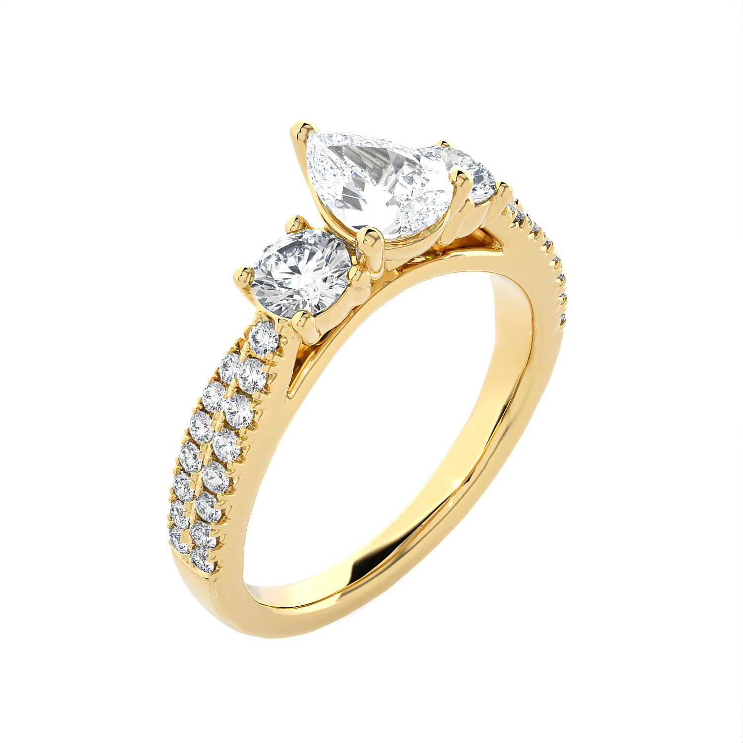 1 1/2 ctw Pear-Shaped Three Stone Lab Grown Diamond Ring
