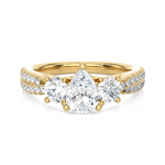 1 1/2 ctw Pear-Shaped Three Stone Lab Grown Diamond Ring