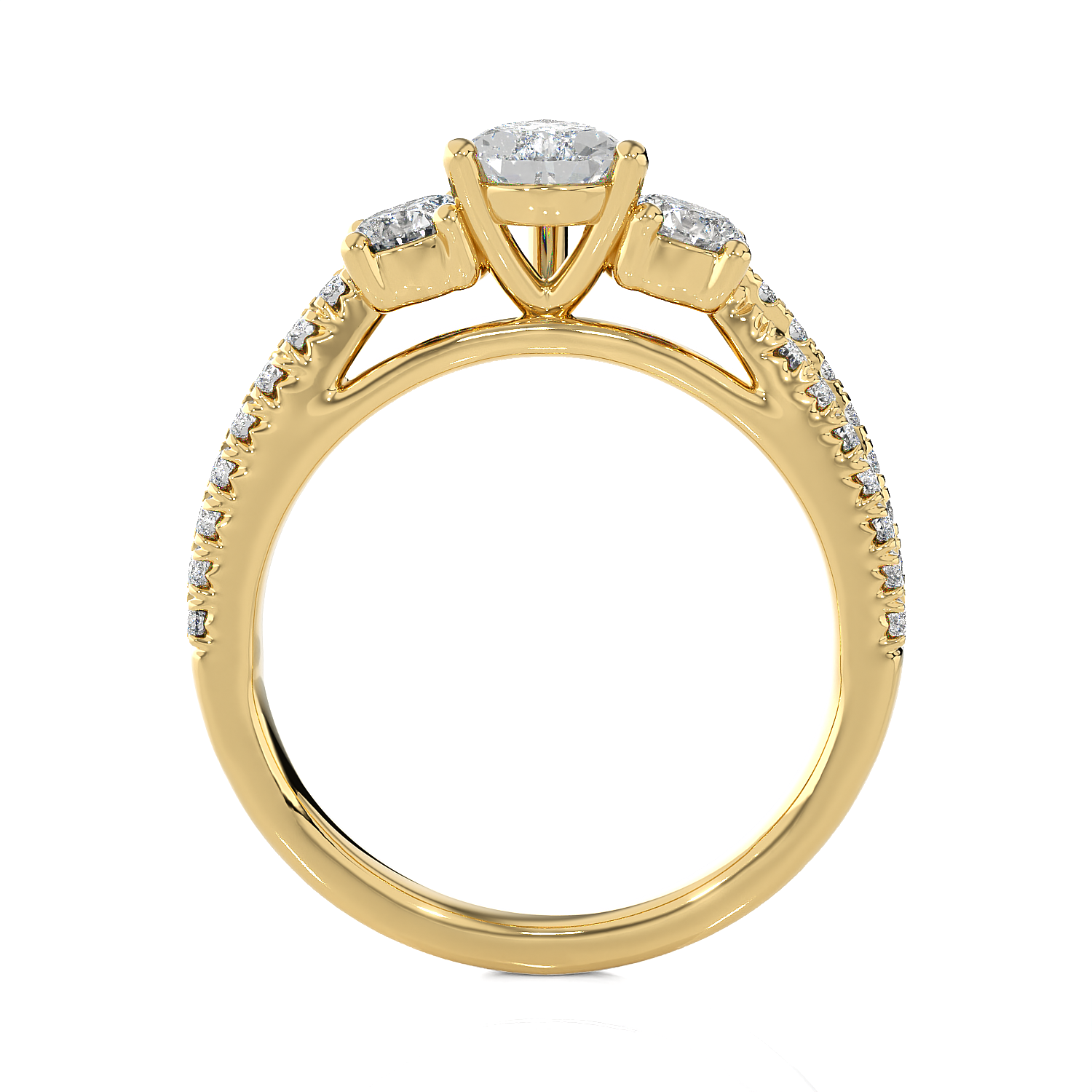 1 1/2 ctw Pear-Shaped Three Stone Lab Grown Diamond Ring