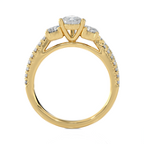 1 1/2 ctw Pear-Shaped Three Stone Lab Grown Diamond Ring