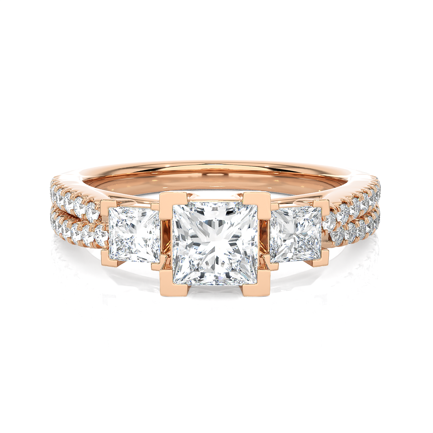 1 1/2 ctw Round Three Stone Lab Grown Diamond Ring