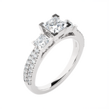 1 1/2 ctw Round Three Stone Lab Grown Diamond Ring
