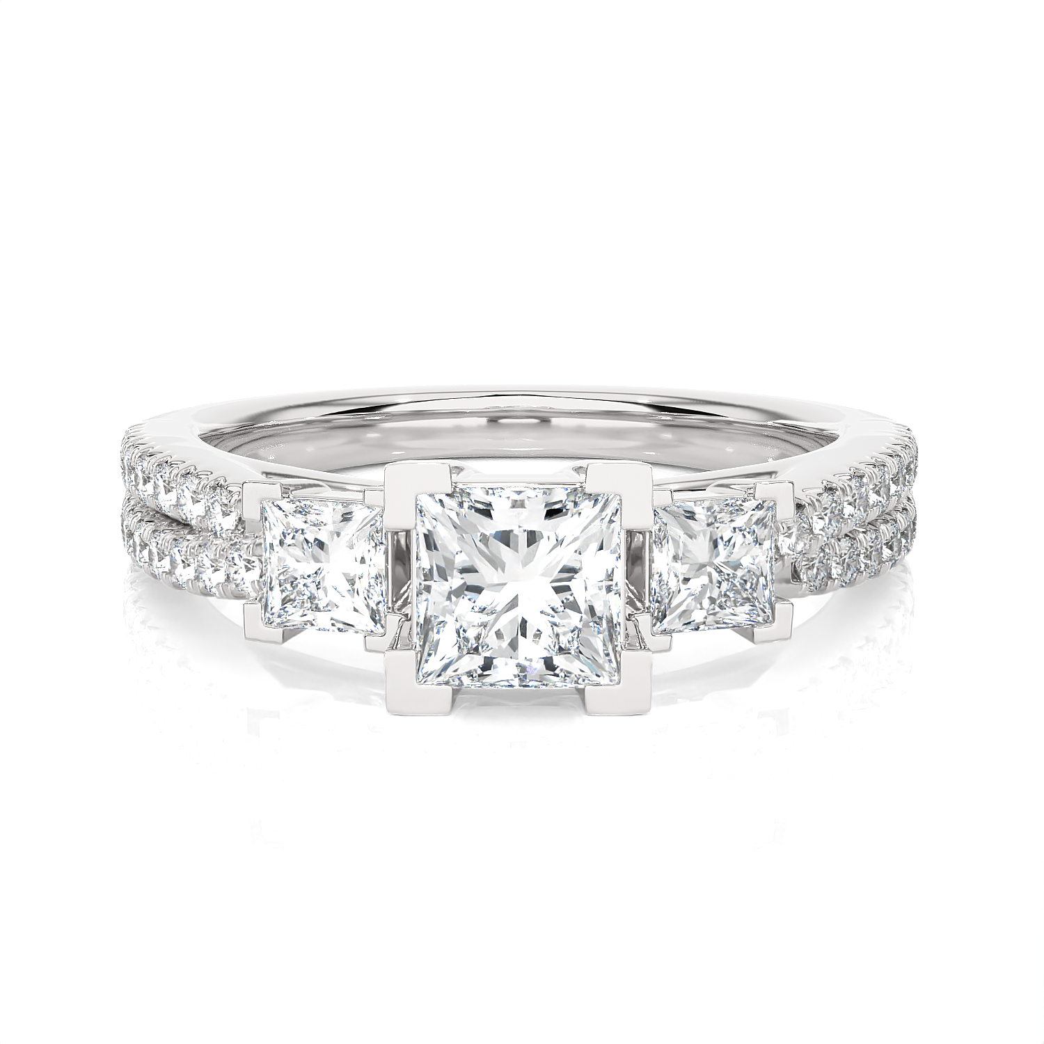 1 1/2 ctw Round Three Stone Lab Grown Diamond Ring