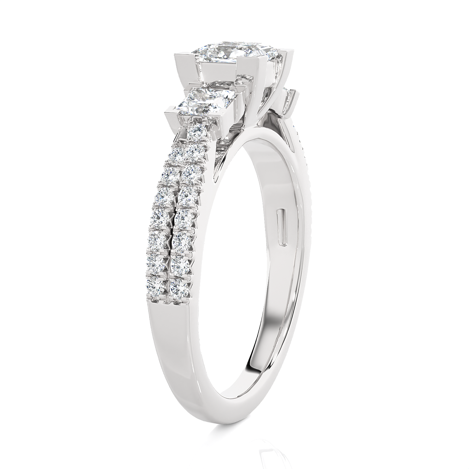 1 1/2 ctw Round Three Stone Lab Grown Diamond Ring