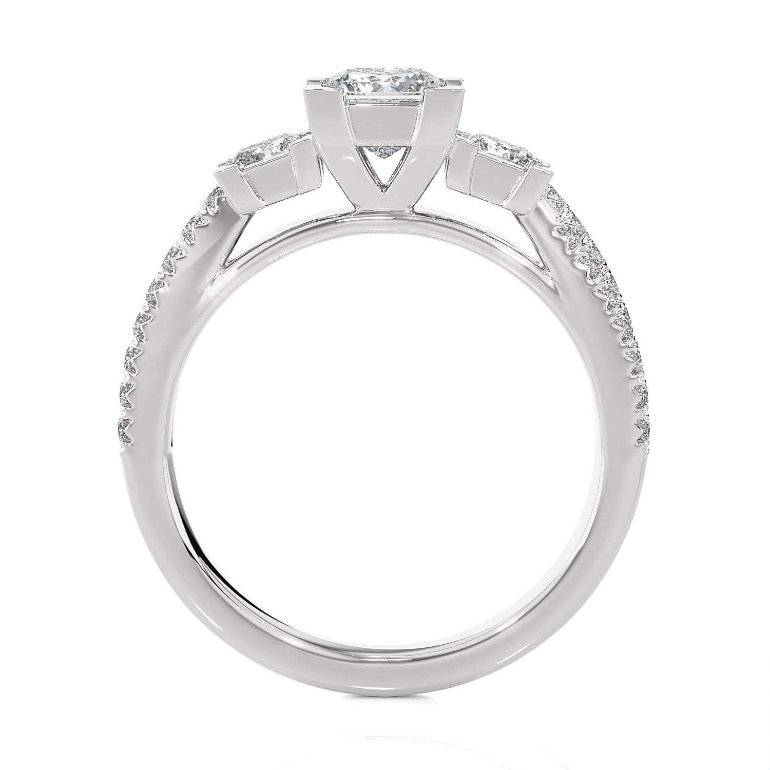 1 1/2 ctw Round Three Stone Lab Grown Diamond Ring