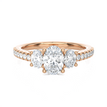 Round Three Stone Lab Grown Diamond Ring