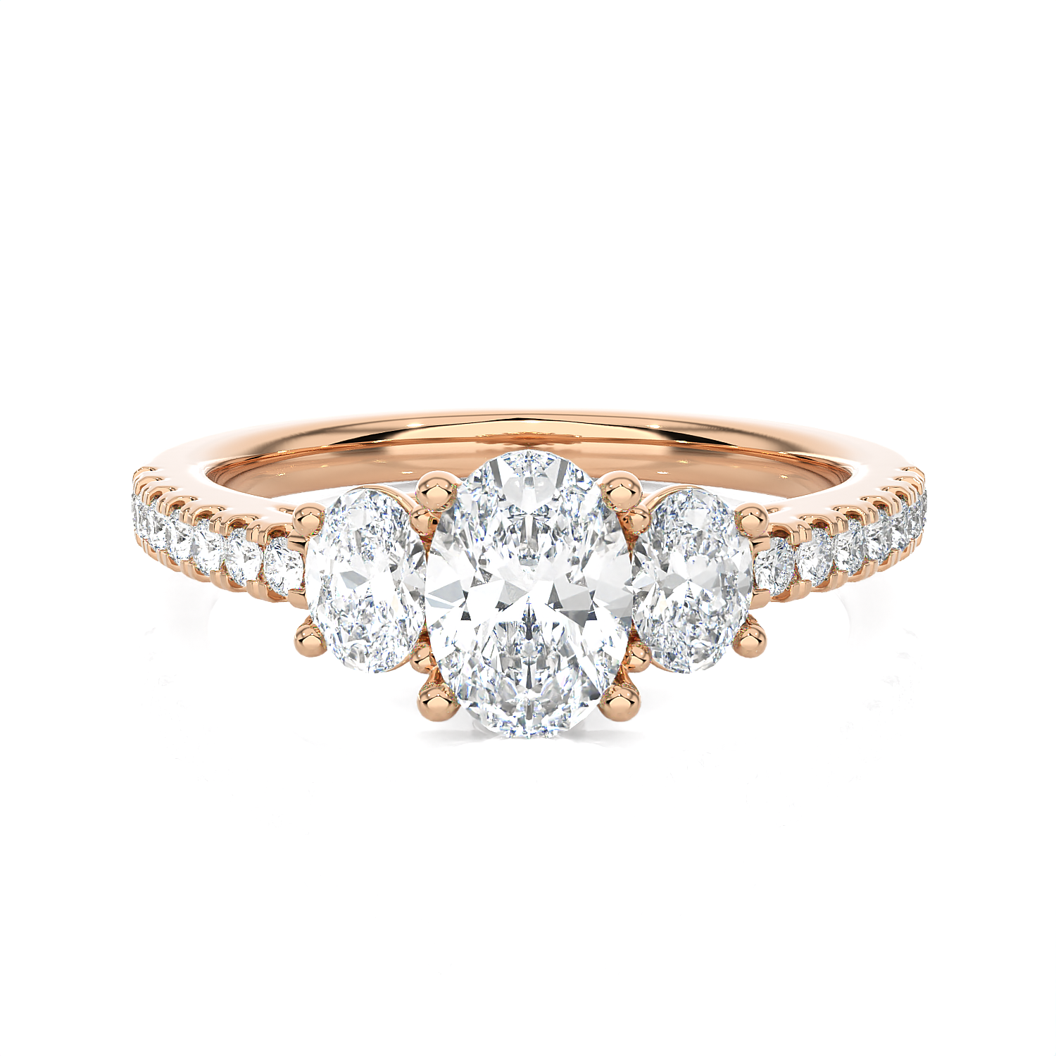 Round Three Stone Lab Grown Diamond Ring