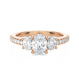 Round Three Stone Lab Grown Diamond Ring