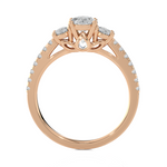 Round Three Stone Lab Grown Diamond Ring