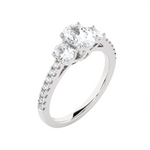 Round Three Stone Lab Grown Diamond Ring