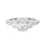 Round Three Stone Lab Grown Diamond Ring