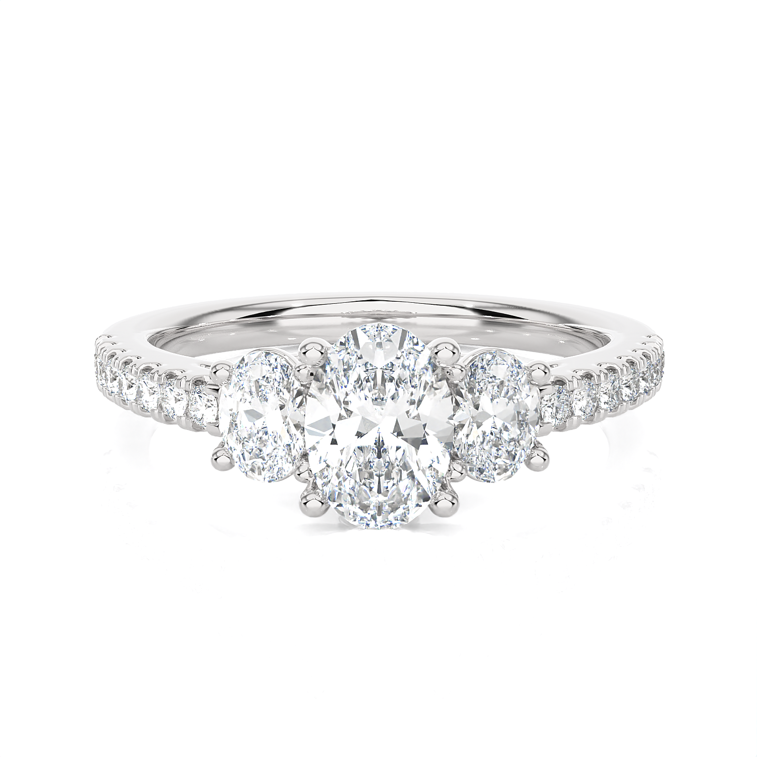 Round Three Stone Lab Grown Diamond Ring