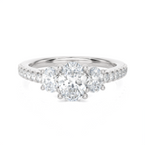 Round Three Stone Lab Grown Diamond Ring