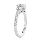 Round Three Stone Lab Grown Diamond Ring