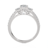 Round Three Stone Lab Grown Diamond Ring