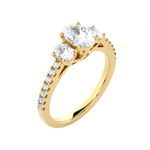 Round Three Stone Lab Grown Diamond Ring