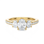 Round Three Stone Lab Grown Diamond Ring
