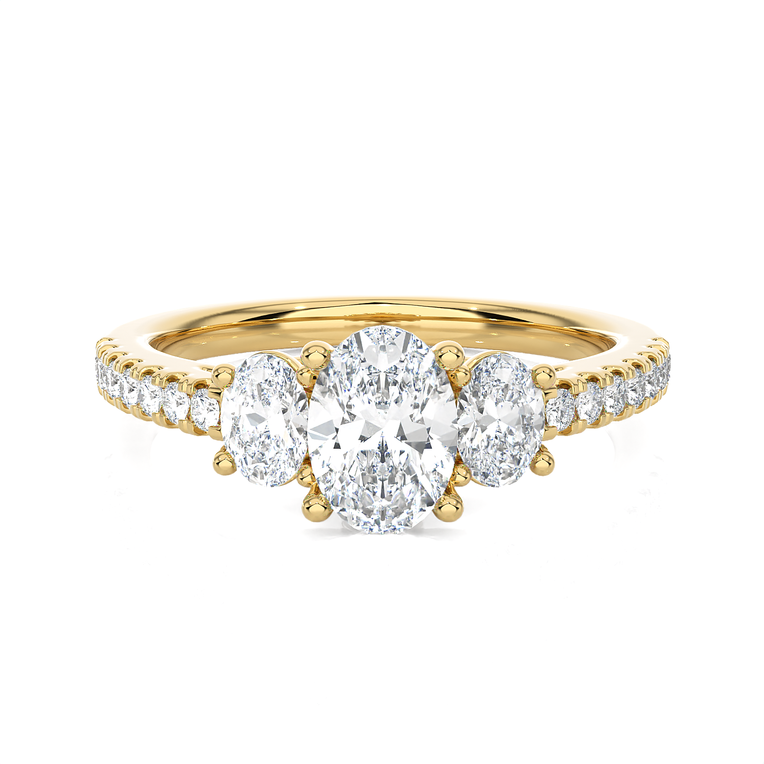 Round Three Stone Lab Grown Diamond Ring