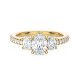Round Three Stone Lab Grown Diamond Ring