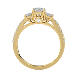 Round Three Stone Lab Grown Diamond Ring