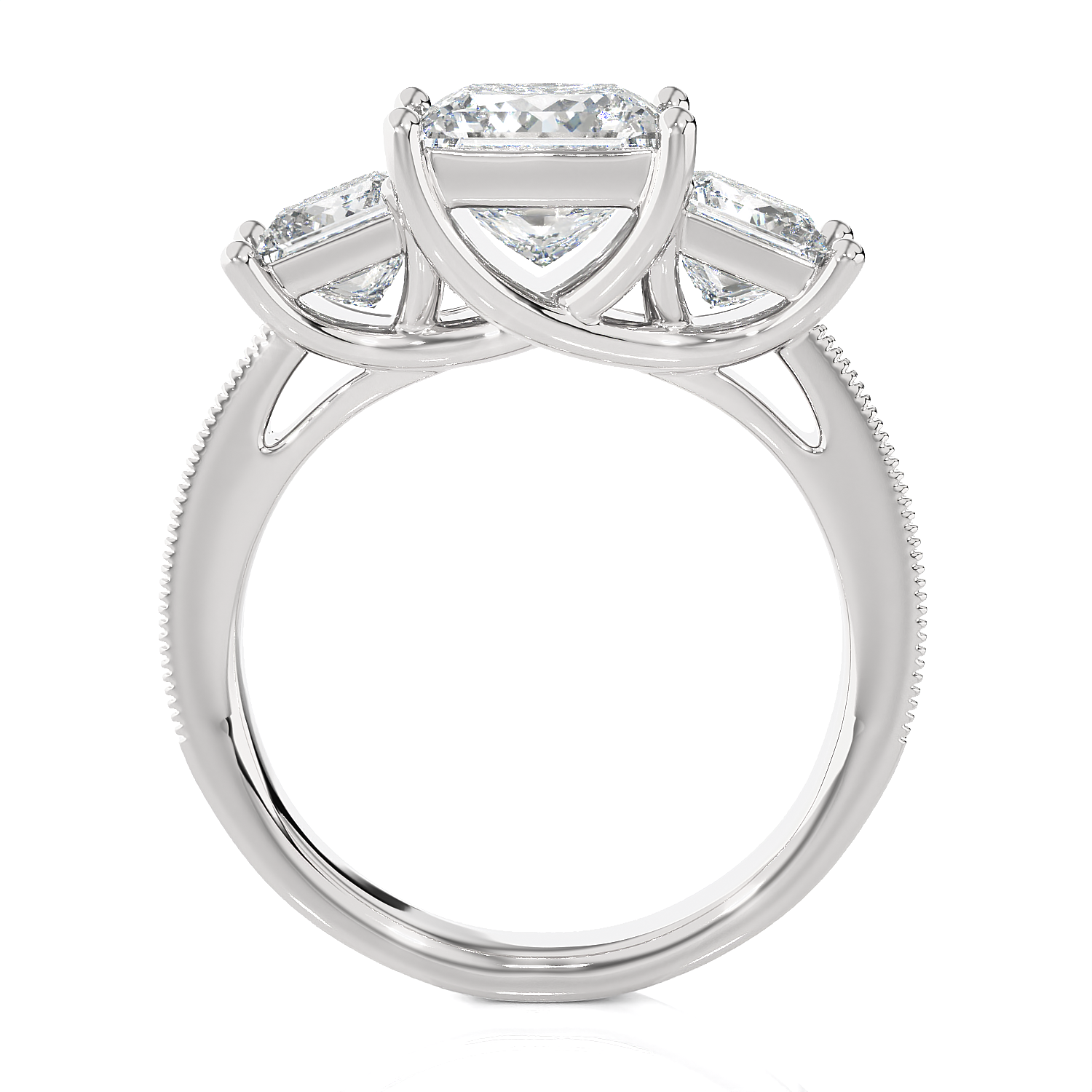 3 1/3 ctw Princess-Cut Three Stone Lab Grown Diamond Ring