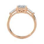 2 ctw Emerald-Cut with Tapered Baguette Three Stone Lab Grown Diamond Ring