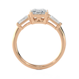 2 ctw Emerald-Cut with Tapered Baguette Three Stone Lab Grown Diamond Ring