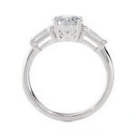 2 ctw Pear-Shaped with Tapered Baguette Three Stone Lab Grown Diamond Ring