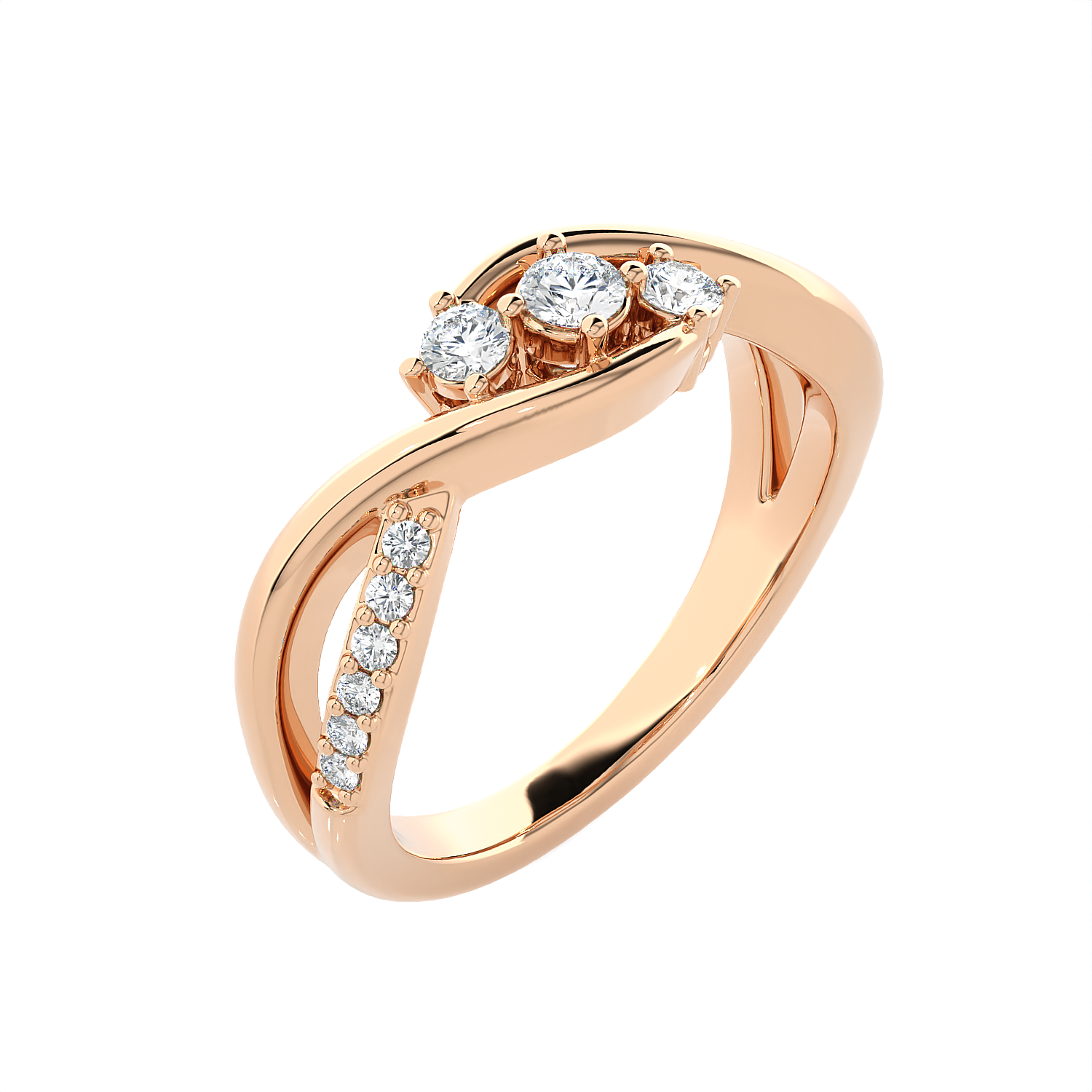 1/3 ctw Round Three Stone Lab Grown Diamond Ring