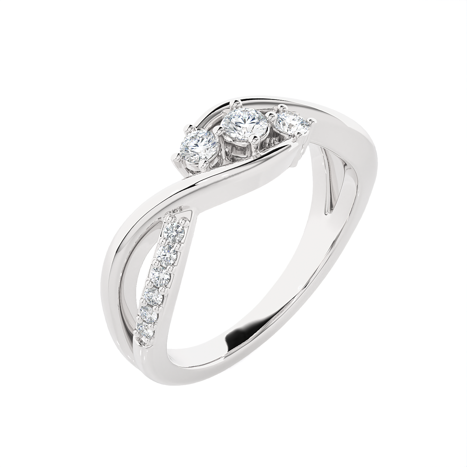1/3 ctw Round Three Stone Lab Grown Diamond Ring