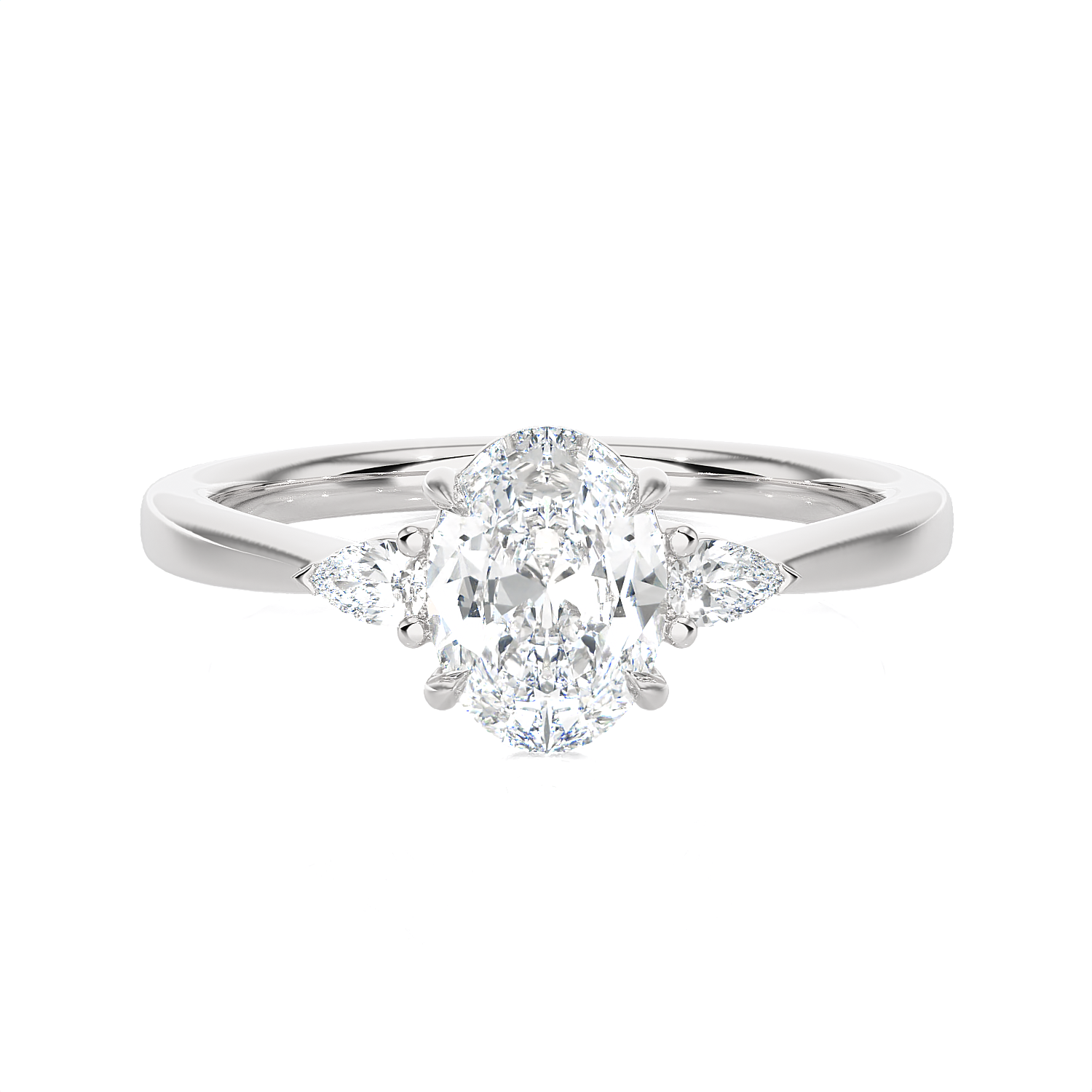 1 1/4 ctw Oval Three Stone Lab Grown Diamond Ring