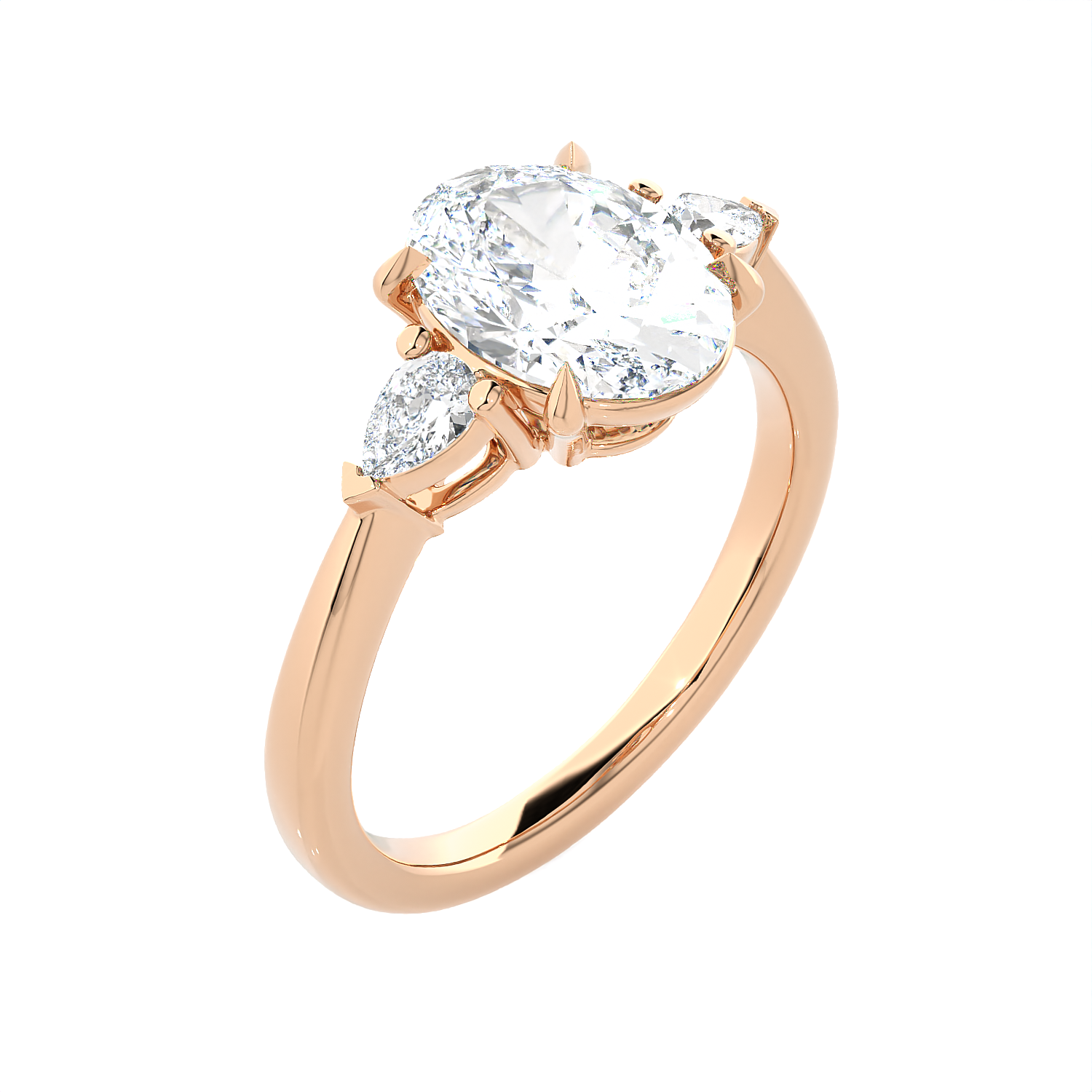 2 3/8 ctw Oval Three Stone Lab Grown Diamond Ring