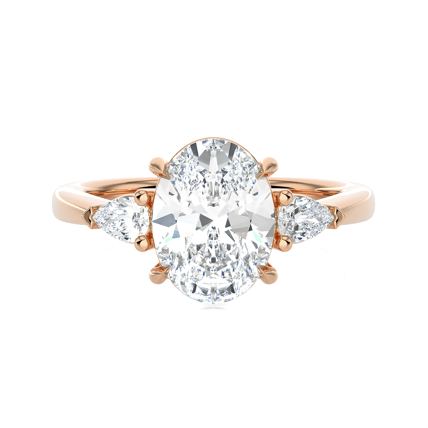 2 3/8 ctw Oval Three Stone Lab Grown Diamond Ring