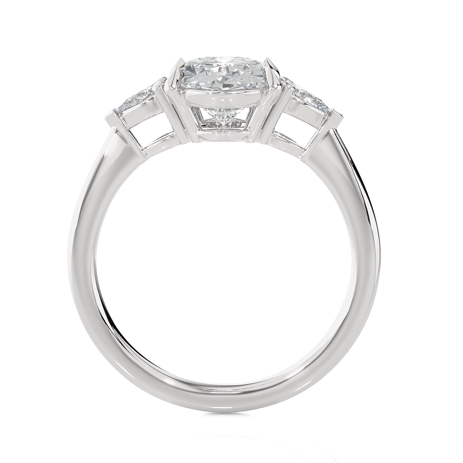 2 3/8 ctw Oval Three Stone Lab Grown Diamond Ring