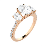 2 7/8 ctw Oval Three Stone Lab Grown Diamond Ring