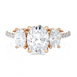 2 7/8 ctw Oval Three Stone Lab Grown Diamond Ring