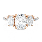 2 7/8 ctw Oval Three Stone Lab Grown Diamond Ring