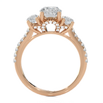 2 7/8 ctw Oval Three Stone Lab Grown Diamond Ring