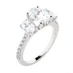 2 7/8 ctw Oval Three Stone Lab Grown Diamond Ring