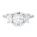 2 7/8 ctw Oval Three Stone Lab Grown Diamond Ring