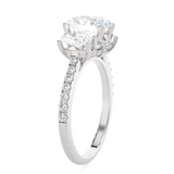 2 7/8 ctw Oval Three Stone Lab Grown Diamond Ring
