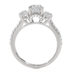 2 7/8 ctw Oval Three Stone Lab Grown Diamond Ring