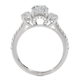 2 7/8 ctw Oval Three Stone Lab Grown Diamond Ring