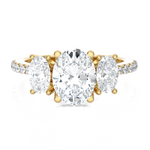 2 7/8 ctw Oval Three Stone Lab Grown Diamond Ring