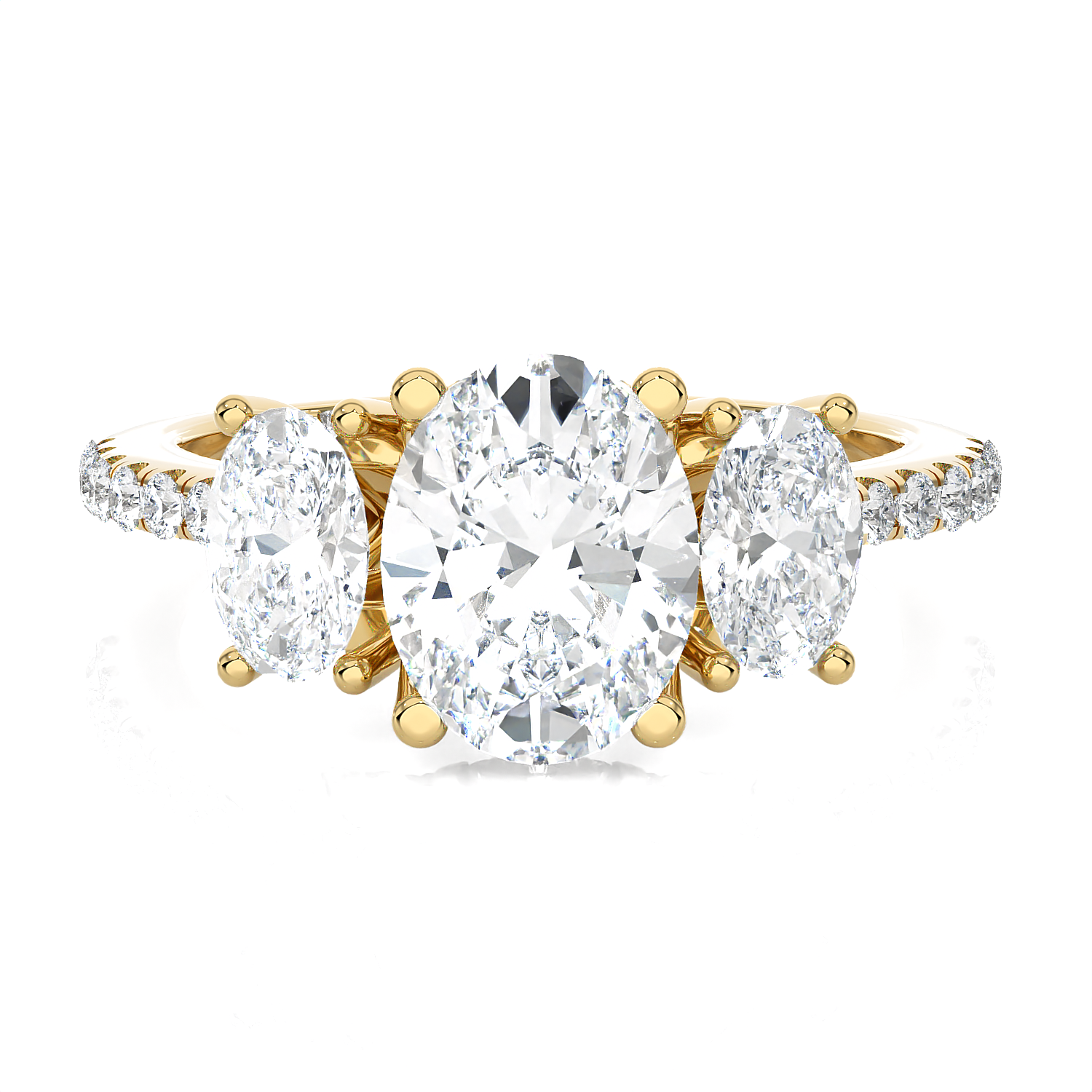 2 7/8 ctw Oval Three Stone Lab Grown Diamond Ring
