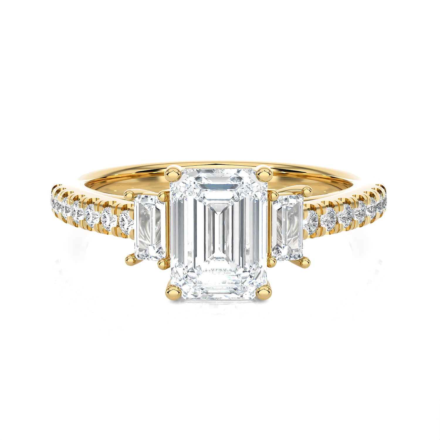 1 7/8 ctw Emerald-Cut Three Stone Lab Grown Diamond Ring