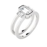 1 1/5 ctw Emerald-Cut Three Stone Lab Grown Diamond Ring