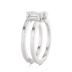 1 1/5 ctw Emerald-Cut Three Stone Lab Grown Diamond Ring