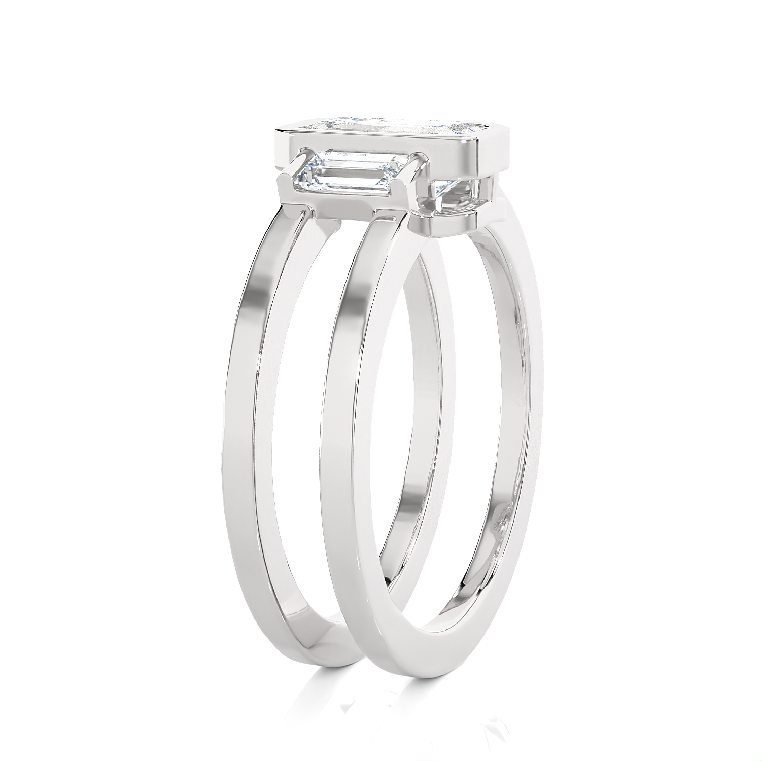 1 1/5 ctw Emerald-Cut Three Stone Lab Grown Diamond Ring